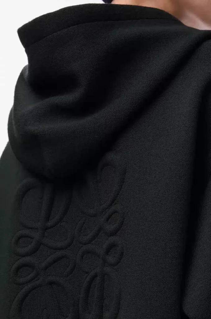 Sudadera con capucha y cremallera Anagram de lana, color negro Sudadera con capucha y cremallera Anagram de lana, color negro