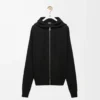 Sudadera con capucha y cremallera Anagram en lana negra Sudadera con capucha y cremallera Anagram en lana negra
