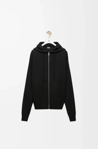 Sudadera con capucha y cremallera Anagram en lana negra