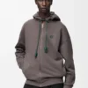 Sudadera con capucha y cremallera de algodón Gris oscuro Sudadera con capucha y cremallera de algodón Gris oscuro