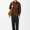Sudadera con capucha y cremallera de lana marrón Sudadera con capucha y cremallera de lana marrón