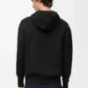 Sudadera con capucha y cremallera de lana. Negro Sudadera con capucha y cremallera de lana. Negro
