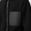 Sudadera con capucha y cremallera de lana. Negro Sudadera con capucha y cremallera de lana. Negro