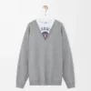 Sudadera de algodón gris jaspeado