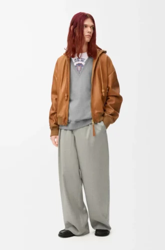 Sudadera de algodón gris jaspeado