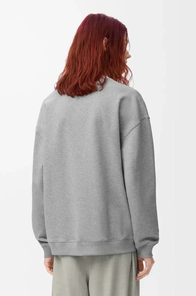 Sudadera de algodón gris jaspeado