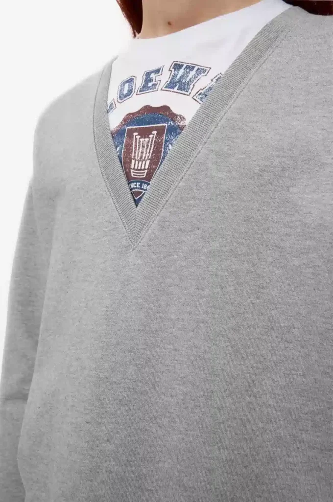 Sudadera de algodón gris jaspeado