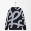 Sudadera de lana y algodón azul marino/gris Sudadera de lana y algodón azul marino/gris