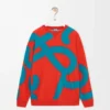 Sudadera de lana y algodón azul/naranja Sudadera de lana y algodón azul/naranja