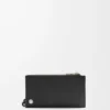 Tarjetero con monedero Pebble Slider en piel de becerro napa brillante negro/caqui oscuro Tarjetero con monedero Pebble Slider en piel de becerro napa brillante negro/caqui oscuro