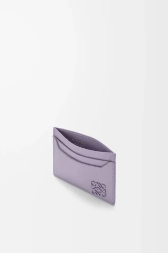 Tarjetero liso Anagram en piel de becerro granulada Dirty Mauve
