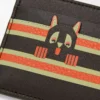 Tarjetero liso Futurist Cat en piel de becerro clásica Dark Taupe/Orange Tarjetero liso Futurist Cat en piel de becerro clásica Dark Taupe/Orange