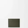 Tarjetero liso Puzzle en piel de becerro clásica Dark Khaki Tarjetero liso Puzzle en piel de becerro clásica Dark Khaki