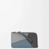 Tarjetero monedero Puzzle en piel de becerro clásica gris asfalto/azul tormenta Tarjetero monedero Puzzle en piel de becerro clásica gris asfalto/azul tormenta