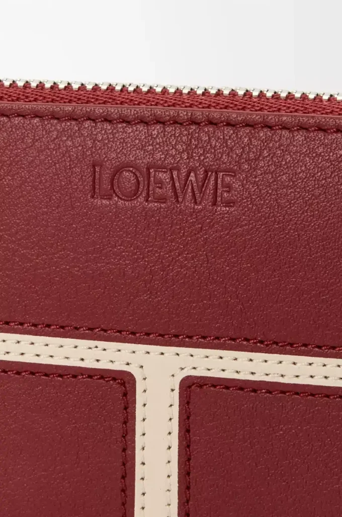 Tarjetero para monedas en piel de becerro clásica rojo quemado Tarjetero para monedas en piel de becerro clásica rojo quemado