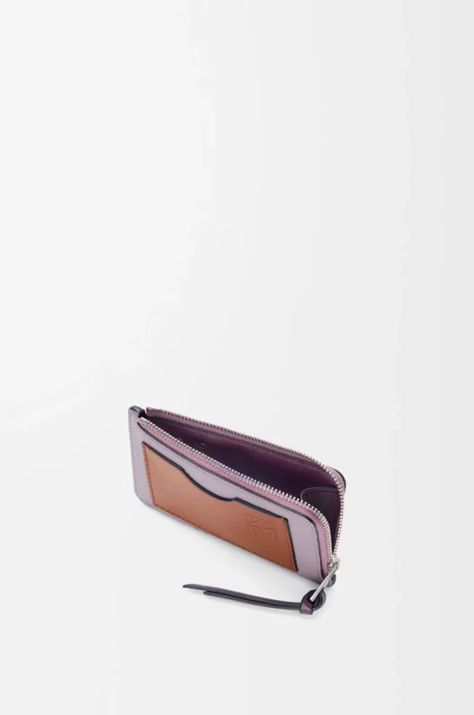 Tarjetero para monedas en piel de becerro granulada suave Dirty Mauve/Squirrel Tarjetero para monedas en piel de becerro granulada suave Dirty Mauve/Squirrel