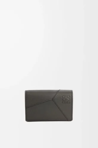 Tarjetero Puzzle en piel de becerro clásica Gris oscuro