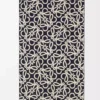 Toalla de algodón azul marino/beige