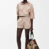 Toalla de algodón marrón/beige