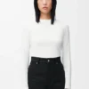 Top de manga larga en modal Blanco Top de manga larga en modal Blanco