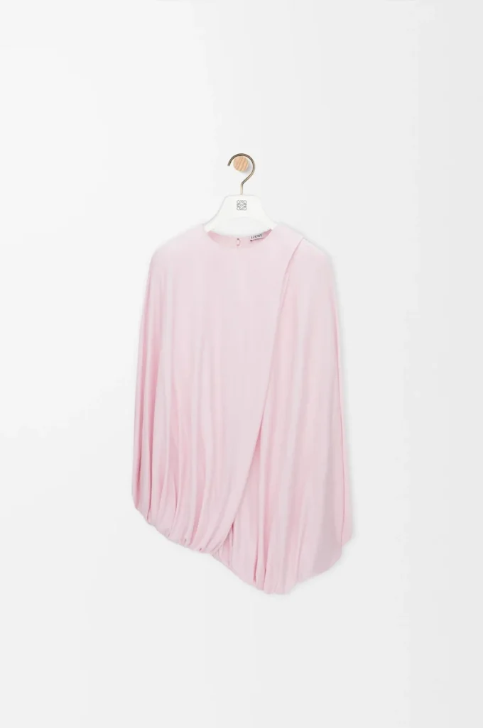 Top drapeado de viscosa rosa Top drapeado de viscosa rosa