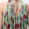 Top halter de viscosa verde/rojo Top halter de viscosa verde/rojo