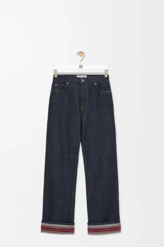 Vaqueros con vuelta en denim Denim crudo/azul