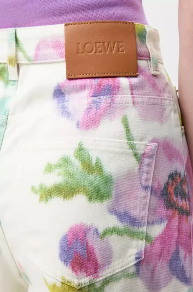 Vaqueros en denim Blanco/Rosa Vaqueros en denim Blanco/Rosa