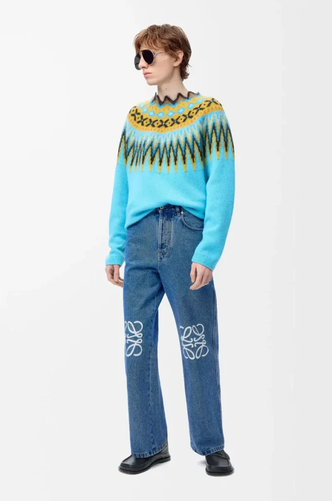 Vaqueros holgados Anagram en denim azul medio.
