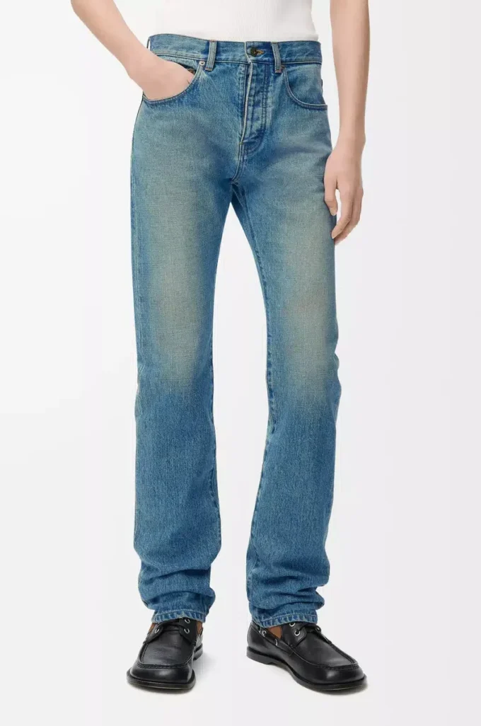 Vaqueros slim de denim azul vintage Vaqueros slim de denim azul vintage
