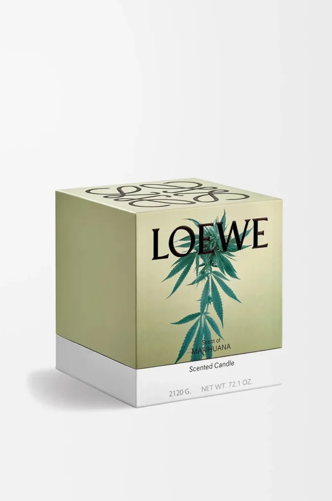 Vela grande con aroma a marihuana, verde oscuro