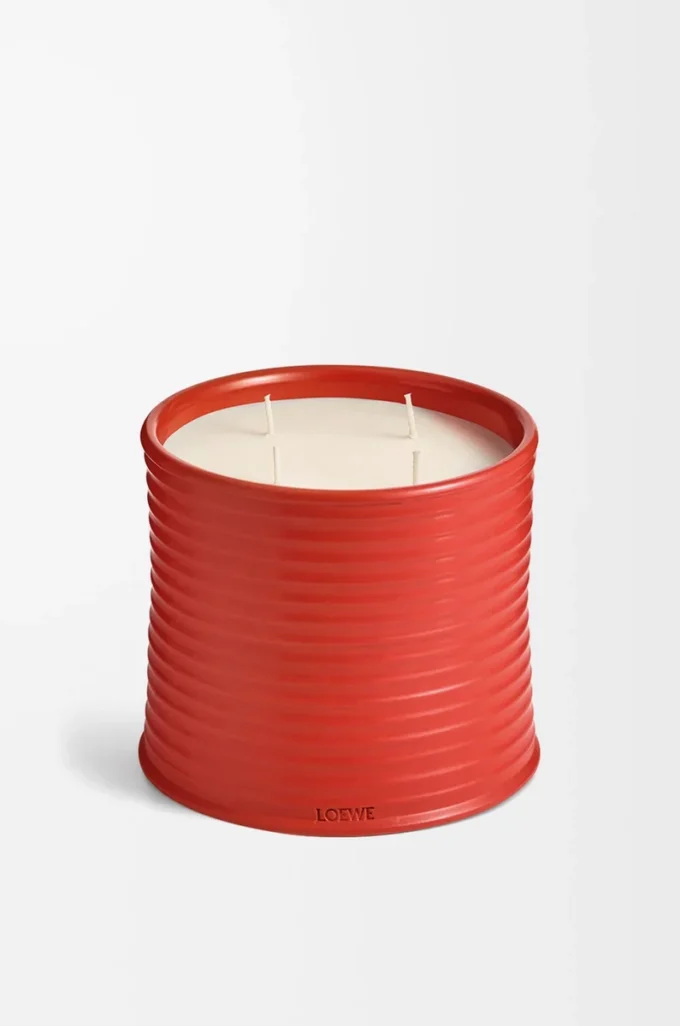 Vela grande Tomato Leaves, color rojo