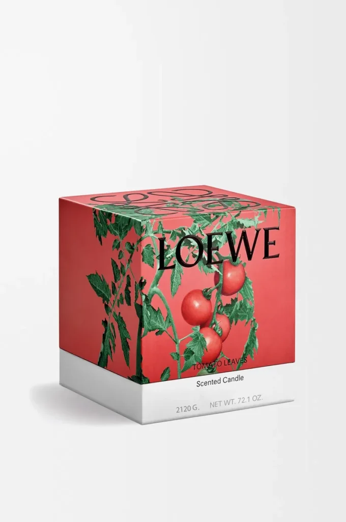 Vela grande Tomato Leaves, color rojo