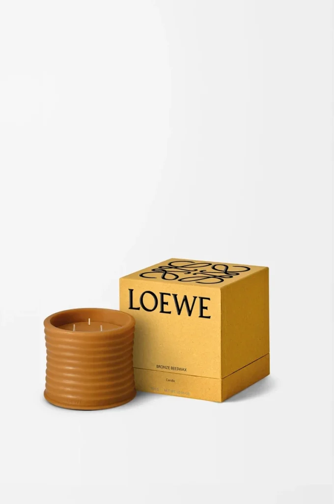 Vela mediana de cera de abeja bronce ámbar
