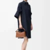Vestido camisero de algodón azul marino
