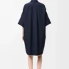 Vestido camisero de algodón azul marino