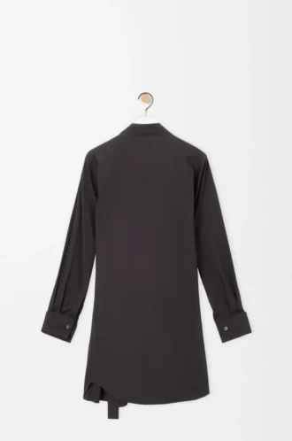 Vestido camisero de algodón Negro