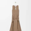 Vestido cruzado de algodón Beige