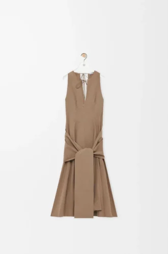 Vestido cruzado de algodón Beige