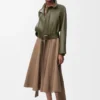 Vestido cruzado de algodón Beige