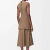Vestido cruzado de algodón Beige