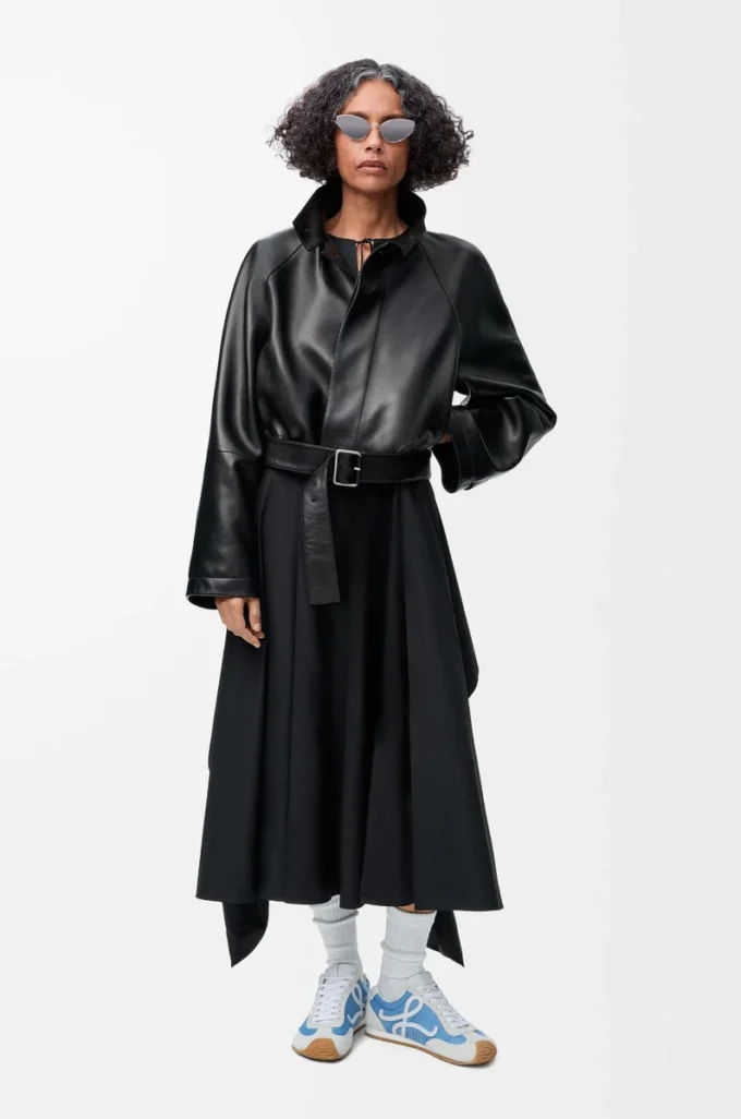 Vestido cruzado de algodón Negro