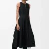 Vestido cruzado de algodón Negro