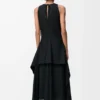 Vestido cruzado de algodón Negro