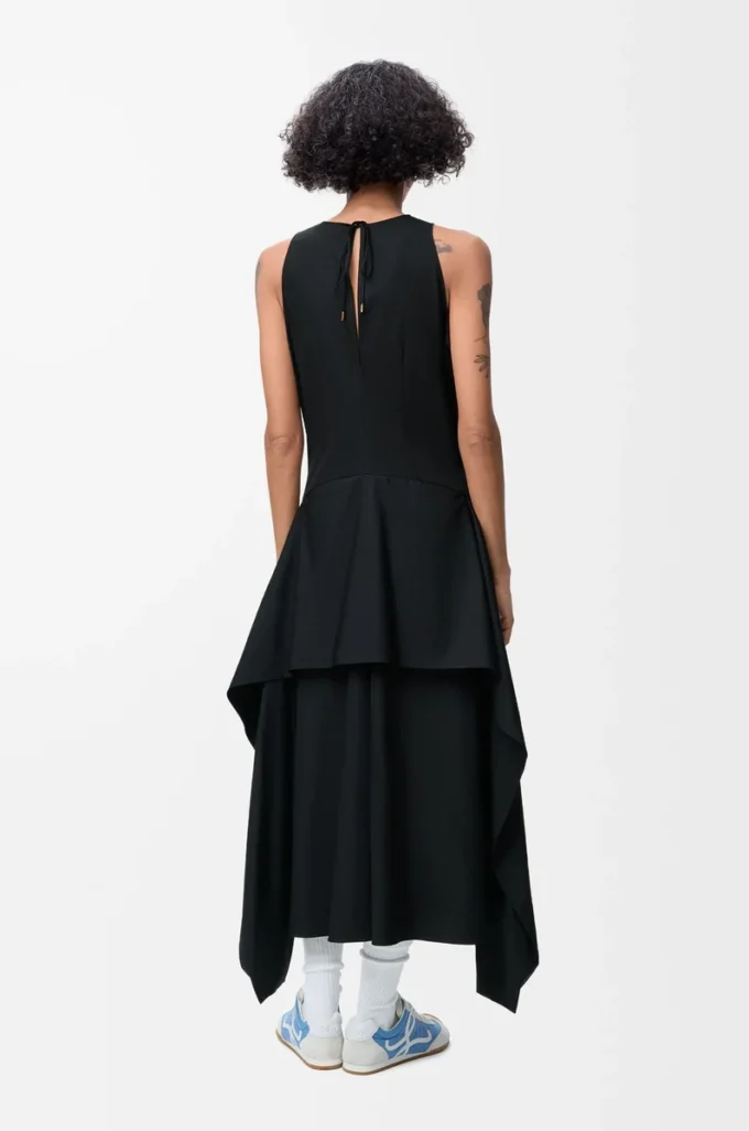 Vestido cruzado de algodón Negro