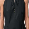Vestido cruzado de algodón Negro