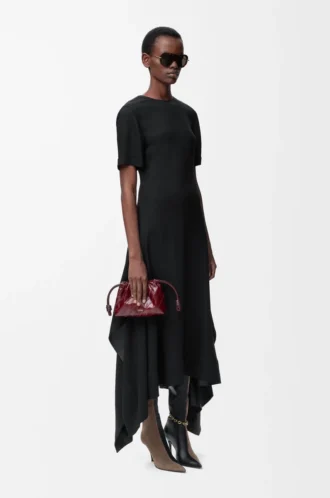 Vestido de viscosa elástica Negro