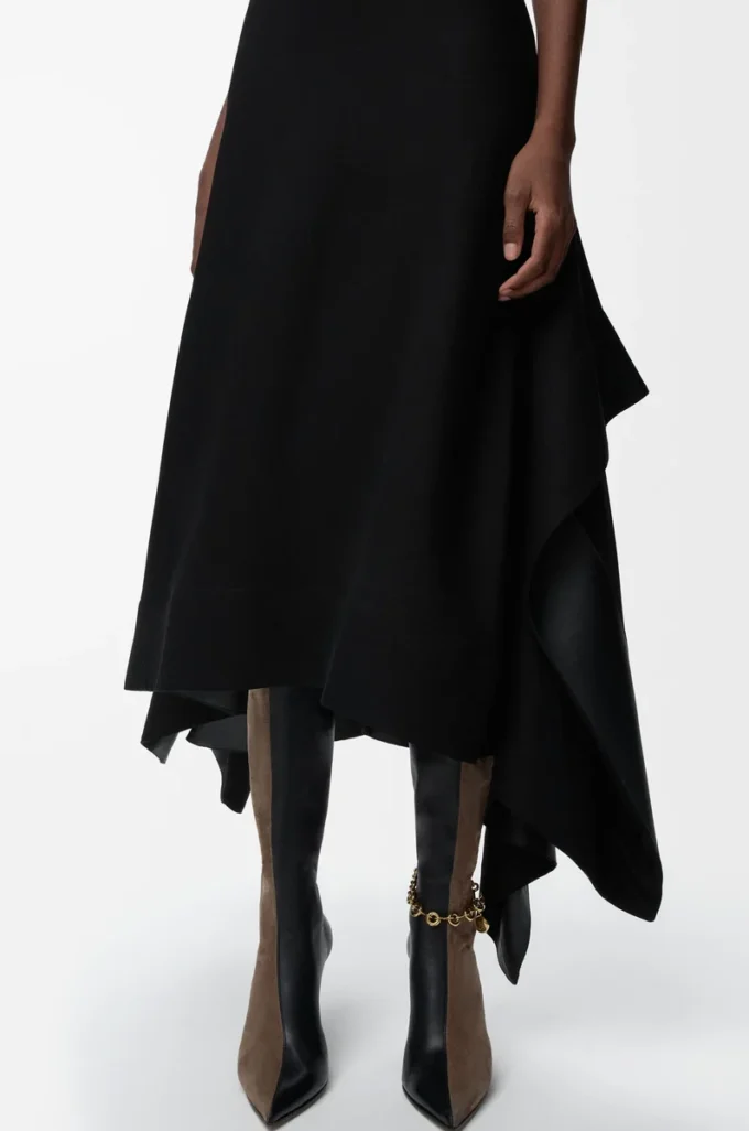 Vestido de viscosa elástica Negro Vestido de viscosa elástica Negro
