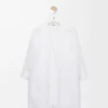 Vestido drapeado de algodón blanco Vestido drapeado de algodón blanco
