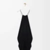 Vestido drapeado de seda negro Vestido drapeado de seda negro